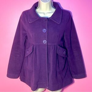 Girls Fleece Jacket - Peacoat Swing - Purple - Size Large